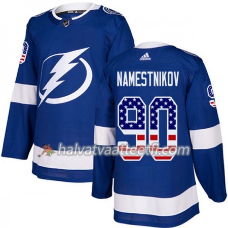 Miesten NHL Tampa Bay Lightning Pelipaita Vladislav Namestnikov 90 Adidas 2017-2018 Blue USA Flag Fashion Authentic Miesten NHL Tampa Bay Lightning Pelipaita Vladislav Namestnikov 90 Adidas 2017-2018 Blue USA Flag Fashion Authentic